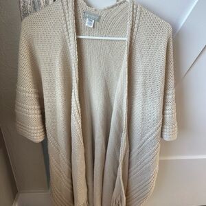 Sonoma Beige Open-Front Cardigan